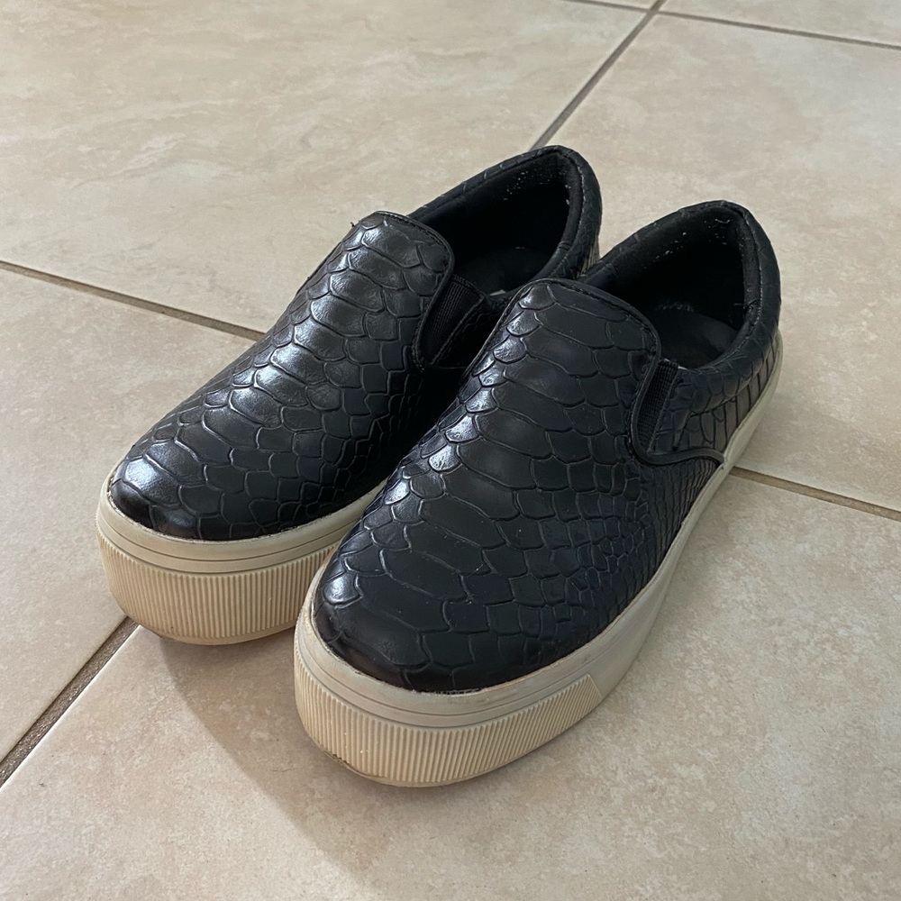 Steve Madden Black Platform Slip-On Sneakers